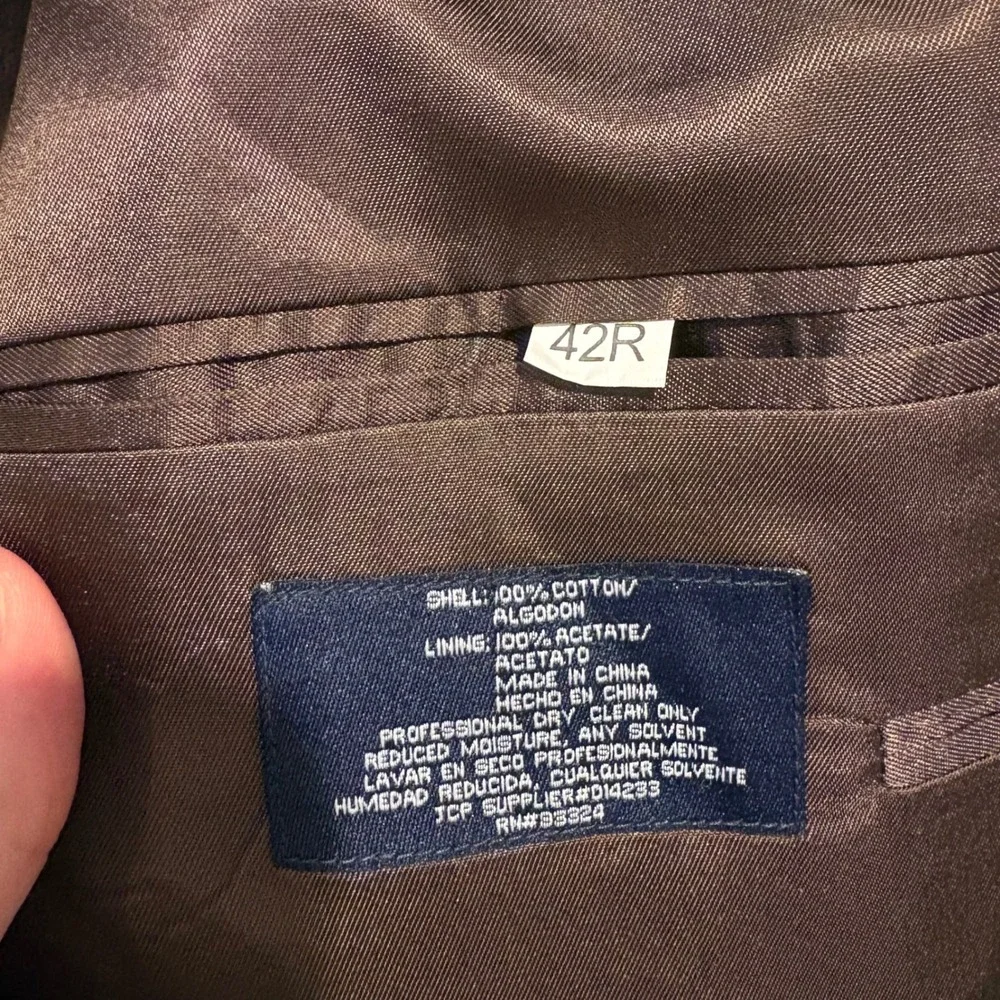 Stafford Corduroy Blazer‎ Mens 42R Brown Elbow Patches 2-Button Academia Grandpa